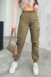 Women Cotton Cargo - Army Green
